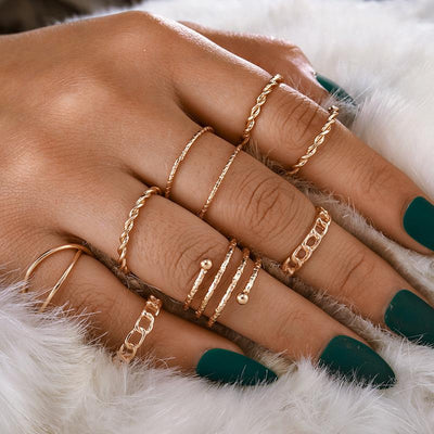 New Fashion Creative Retro Cross Pattern Joint Ring 8 Sets Wholesale