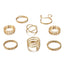 New Fashion Creative Retro Cross Pattern Joint Ring 8 Sets Wholesale