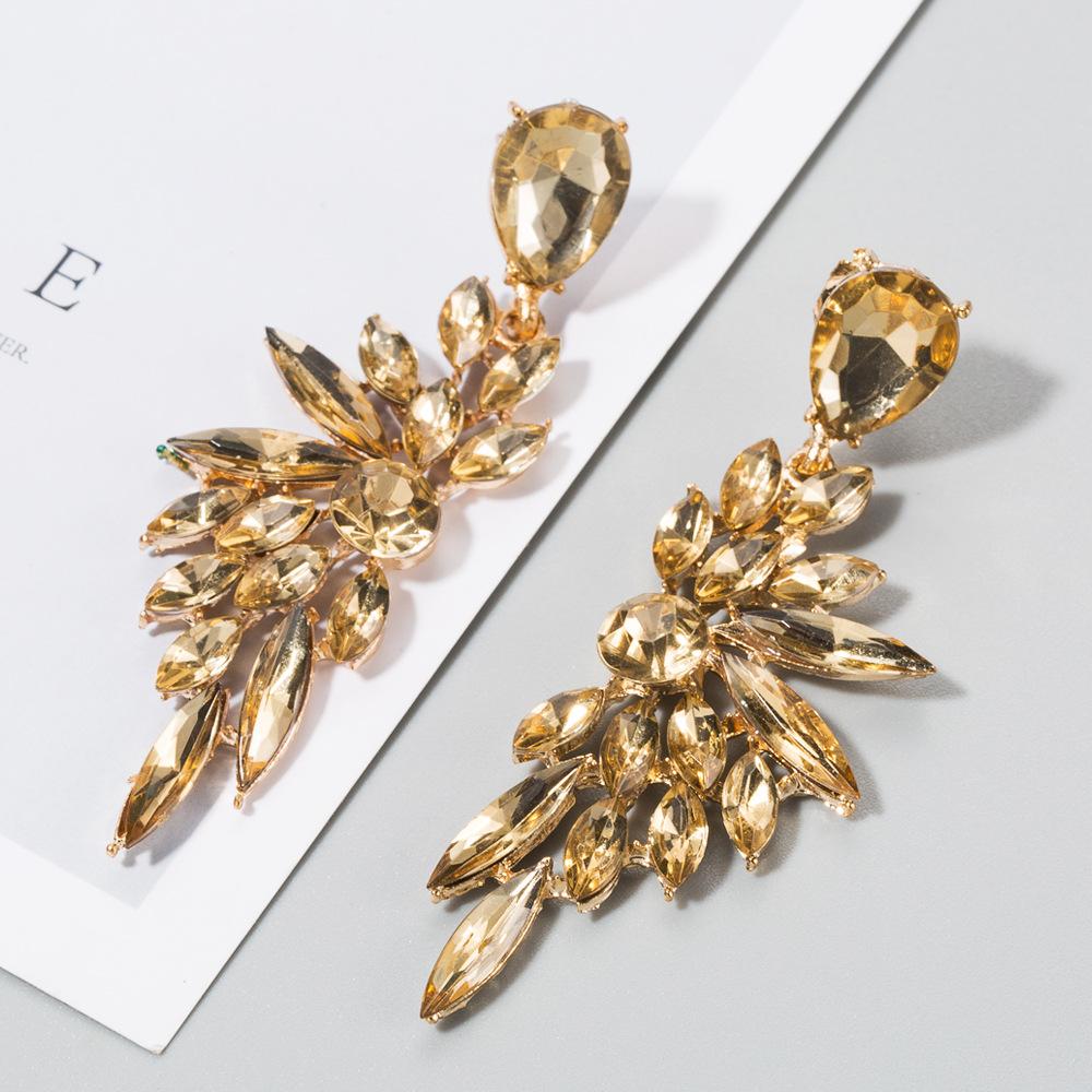 New Fashion Diamond Long Shiny Wing Earrings Wholesale