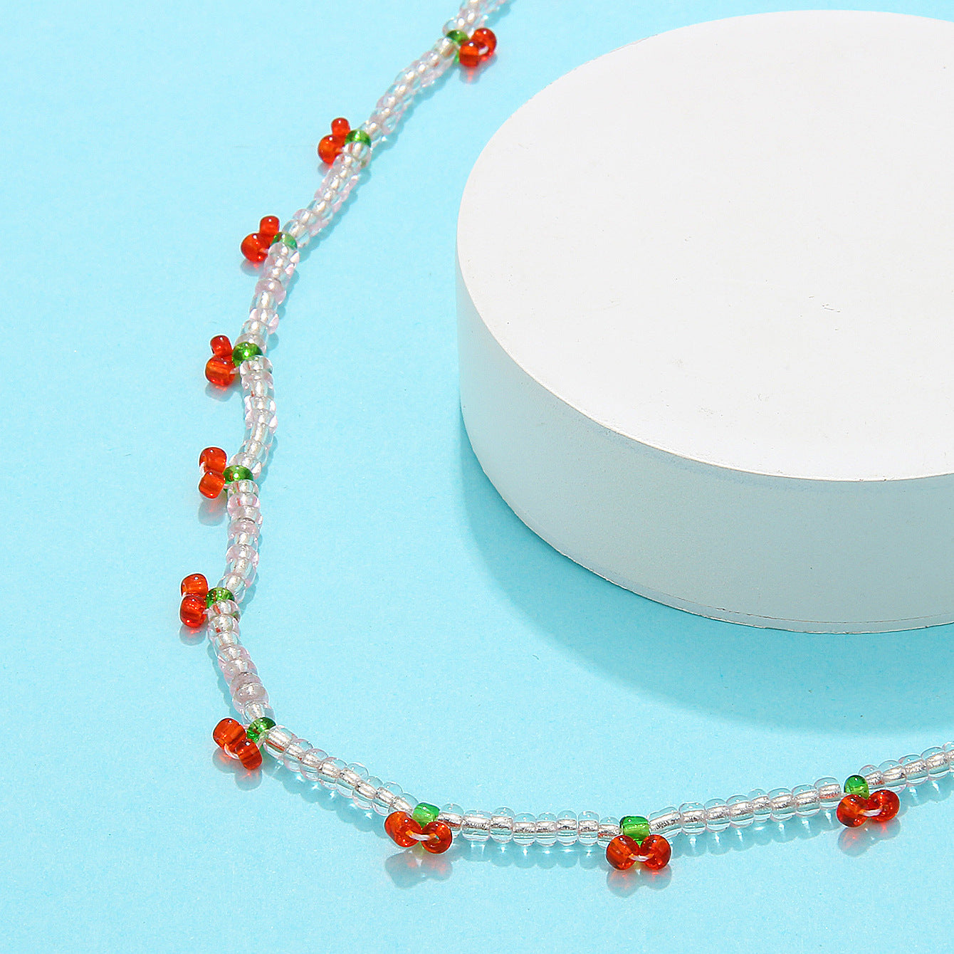 New Fashion Handmade Beaded Cherry Choker Necklace