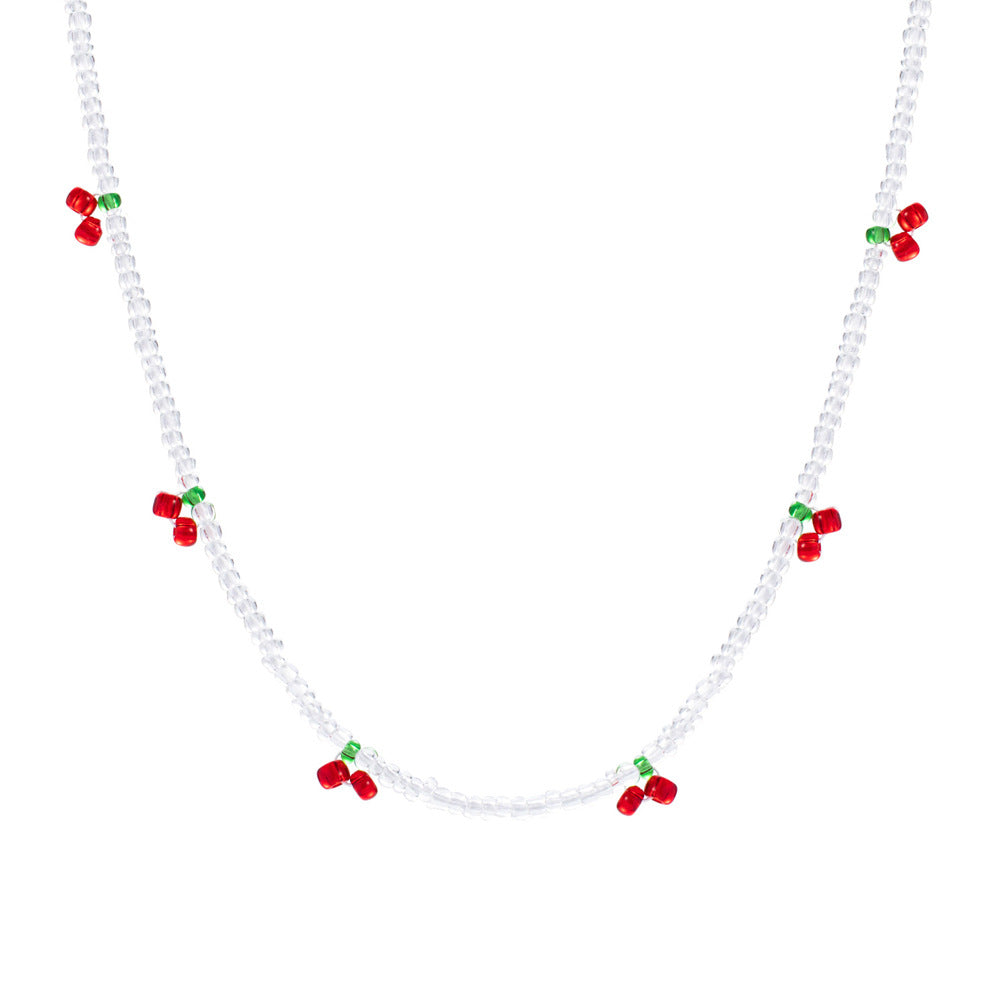 New Fashion Handmade Beaded Cherry Choker Necklace