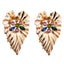 New Fashion Exaggerated Alloy Inlaid Color Rhinestone Heart-shaped Bohemian Earrings