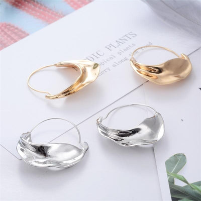 New Fashion Irregular Metal Flower Basket Statement Earrings for Women