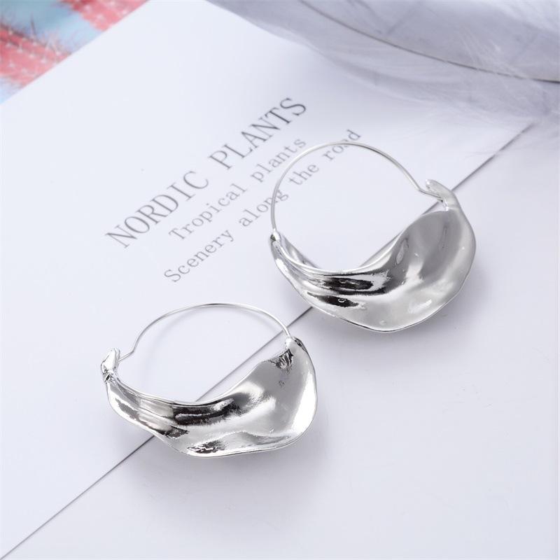 New Fashion Irregular Metal Flower Basket Statement Earrings for Women