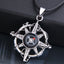 Men's Vintage Compass Pendant Necklace & Women's Minimalist Black Hair Clip Set