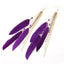 New Fashion Metal Tassel Feather Earrings with Rhinestone Embellishment