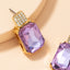 New Fashion Vintage Purple Crystal Stud Earrings for Women