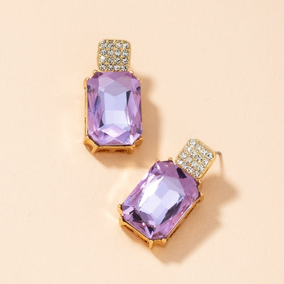 New Fashion Purple Crystal Earrings