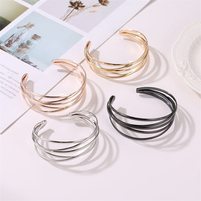 New Fashion Simple Open Metal Cross Exaggerated Style Bracelet Wholesale