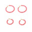Geometric Circle Diamond Stud Earrings in Pastel Colors