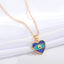 New Heart Blue Eye Multicolor Irregular Pendant Clavicle Chain