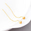 Heart-Shaped Tassel Titanium Steel Earrings with S925 Silver Needle