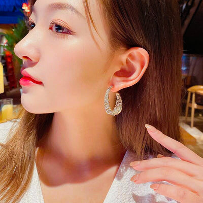 New Korean Retro Baroque Rhinestone Earrings