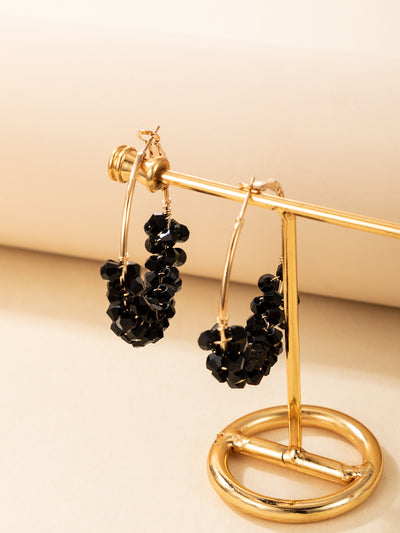 New Personality Creative Jewelry Black Crystal Earrings