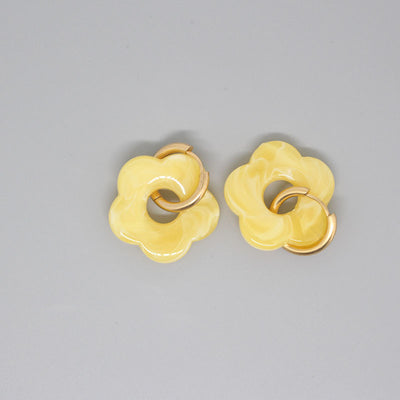 New Retro Cute Acrylic Resin Flower Earrings Cross-border Jewelry