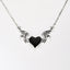 New Retro Gothic Demon Wings Heart-shaped Dripping Oil Necklace