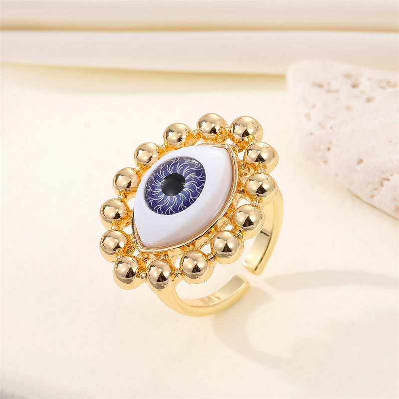 Retro Punk Demon Eye Open Ring for Women - Three-Dimensional Creative Design