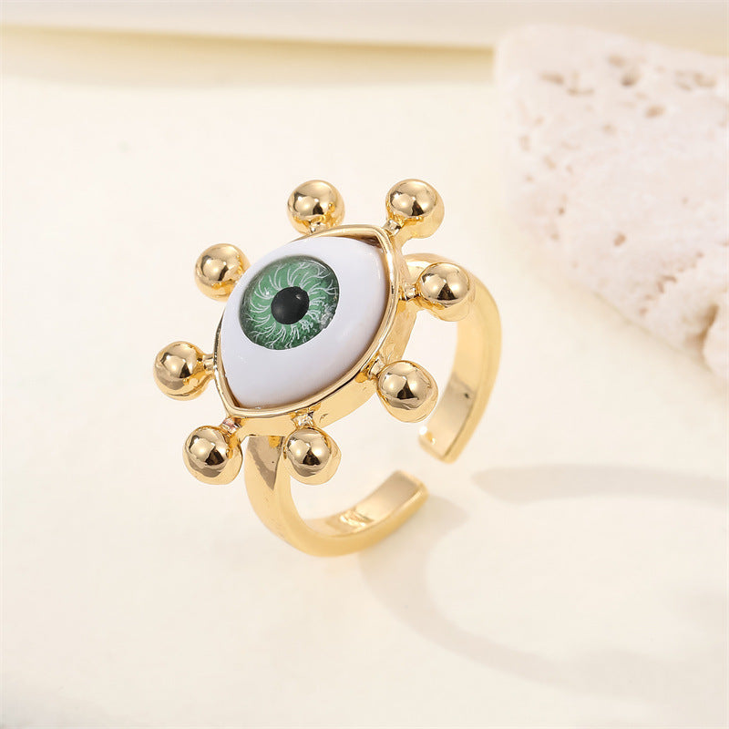 Retro Punk Demon Eye Open Ring for Women - Three-Dimensional Creative Design