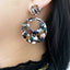 New Round Acrylic Fashion Multicolor Round Alloy Earrings Jewelry Women
