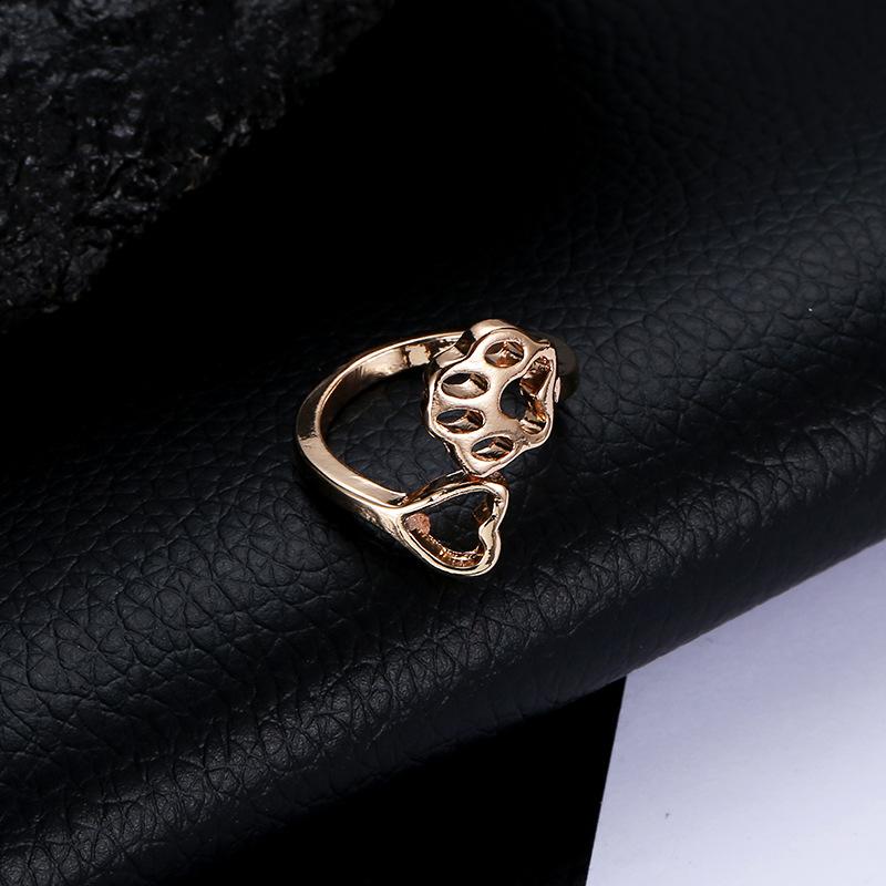 Simple Hollow Dog Paw Open Ring for Women