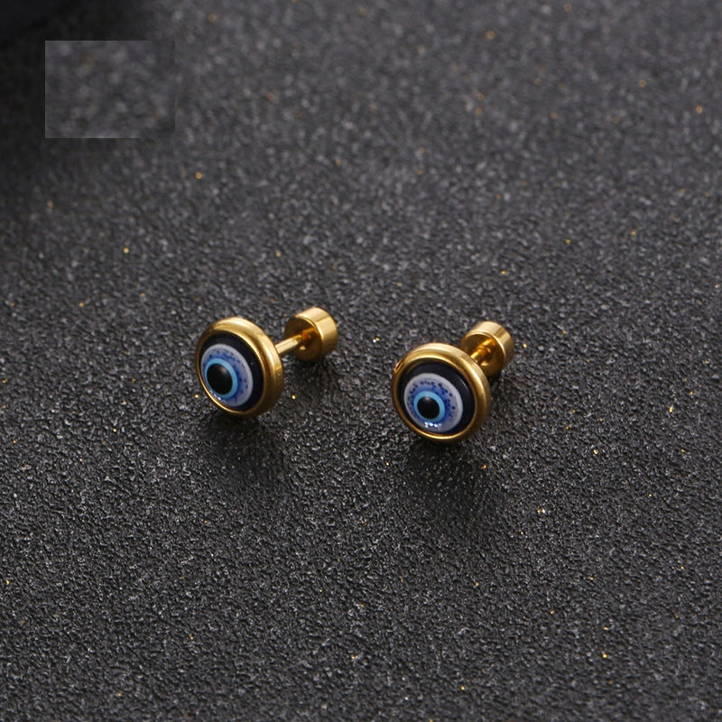 New Minimalist Titanium Steel Eye Design Earrings for Women