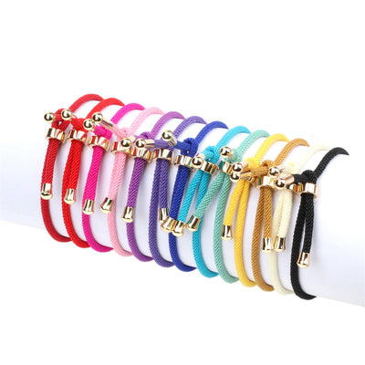 New Simple Rope Couple Opened Adjustable Buckle Copper Bracelet Jewelry Wholesale