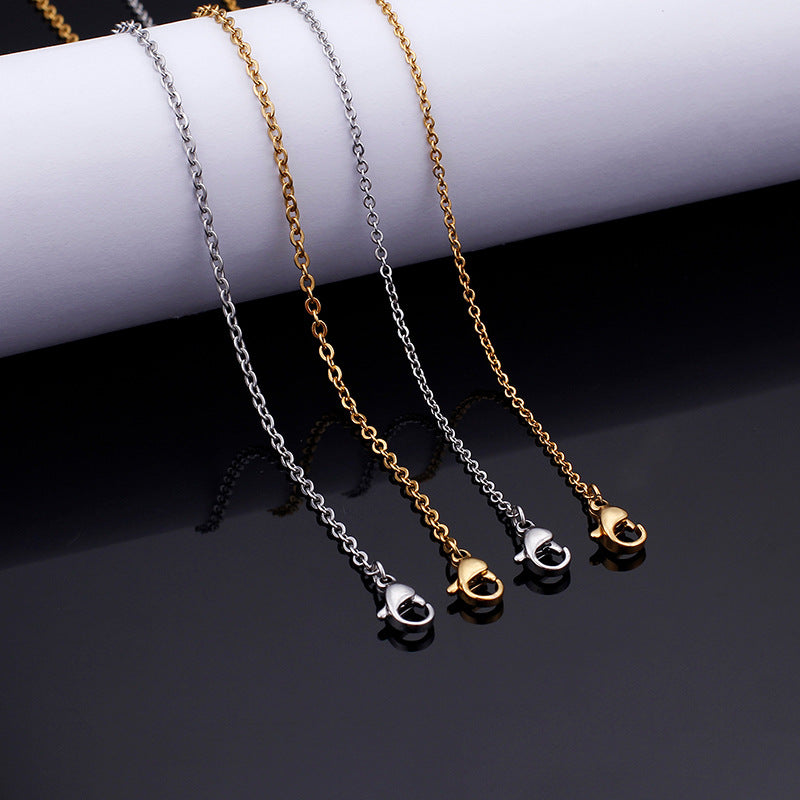 New Simple Temperament Cross Chain Welding Stainless Steel Necklace Wholesale