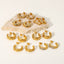 New Stainless Steel Earrings Fashion 18K Gold Diamond C-shaped Earrings