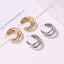 New Style Metal Three-layer Semicircle Cross Earrings Influx Of People Exaggerated Earrings Femininity Cold Wind C-type Earrings