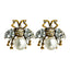 New Trend Retro Personality Bee Big Pearl Earrings Inlaid Rhinestone Alloy Wild Earrings