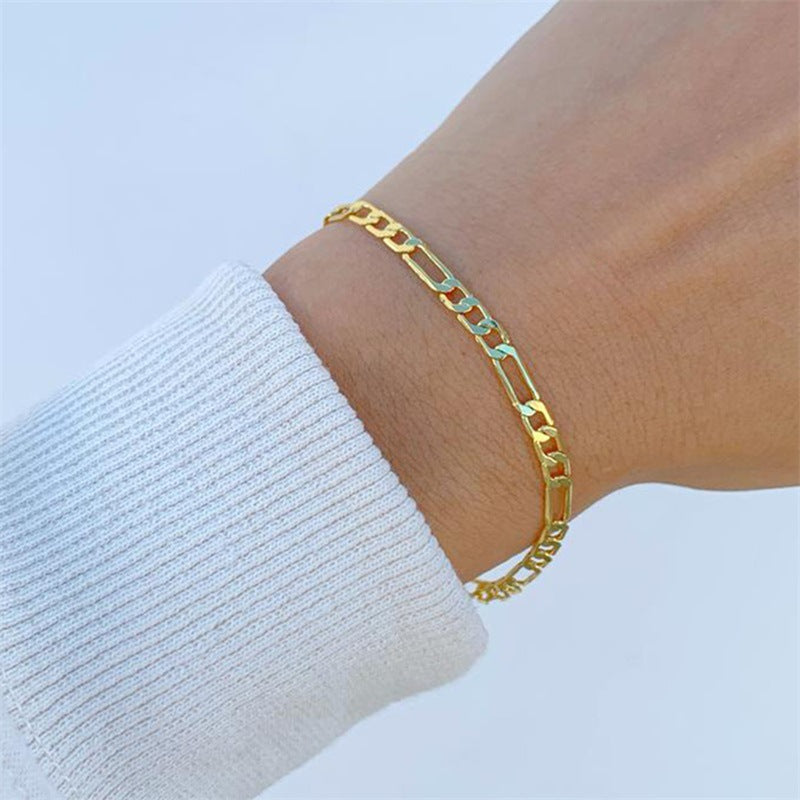 Fashion Chain Stainless Steel Gold Plated Bracelet