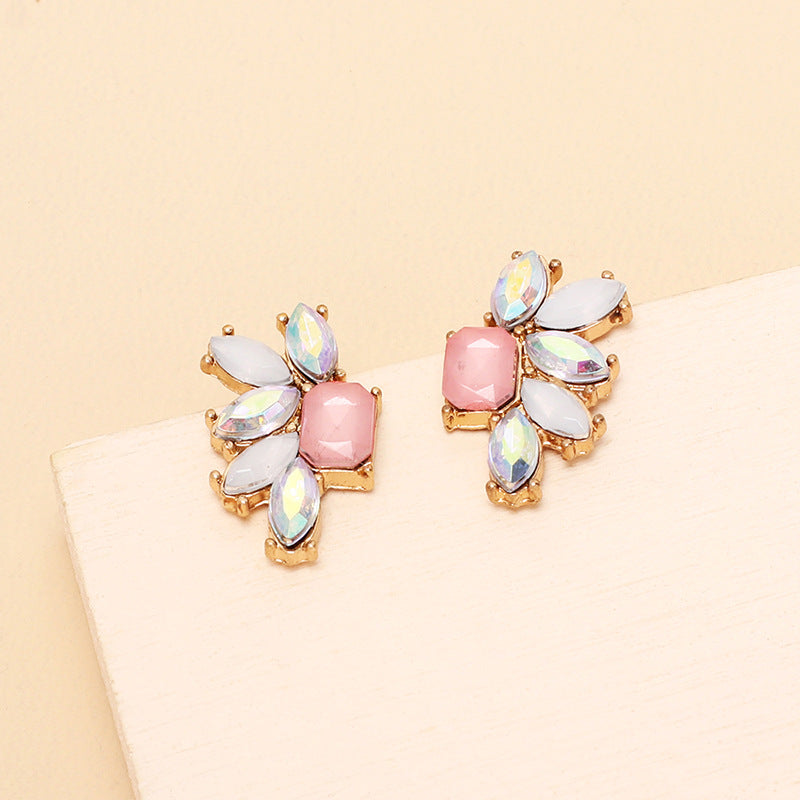 Fashion Geometric Acrylic Rhinestone Earrings for Women