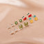 Korean Style Fruit Geometric Dripping Oil Earrings 6-piece Set