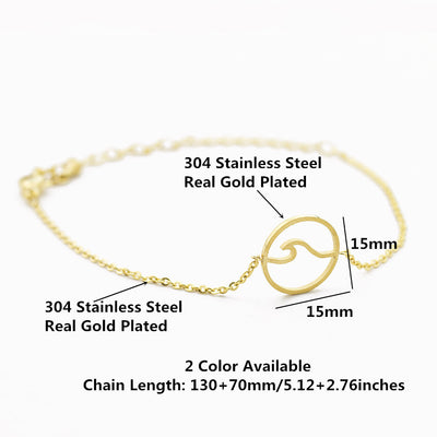 Ocean Wave Beach Pendant Surfer Bracelet