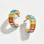 Geometric Alloy Rhinestone Crystal Gem Women's Stud Earrings