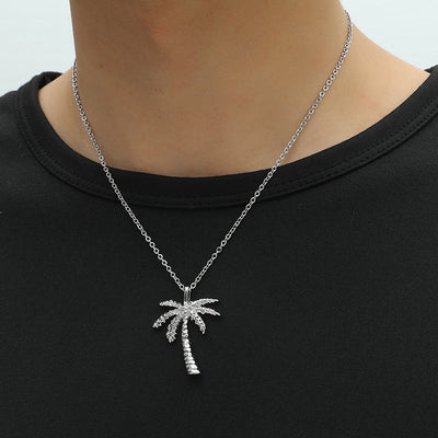 Personality Fashion Coconut Tree Necklace Natural Simple Small Coconut Tree Pendant Tropical Island Jewelry