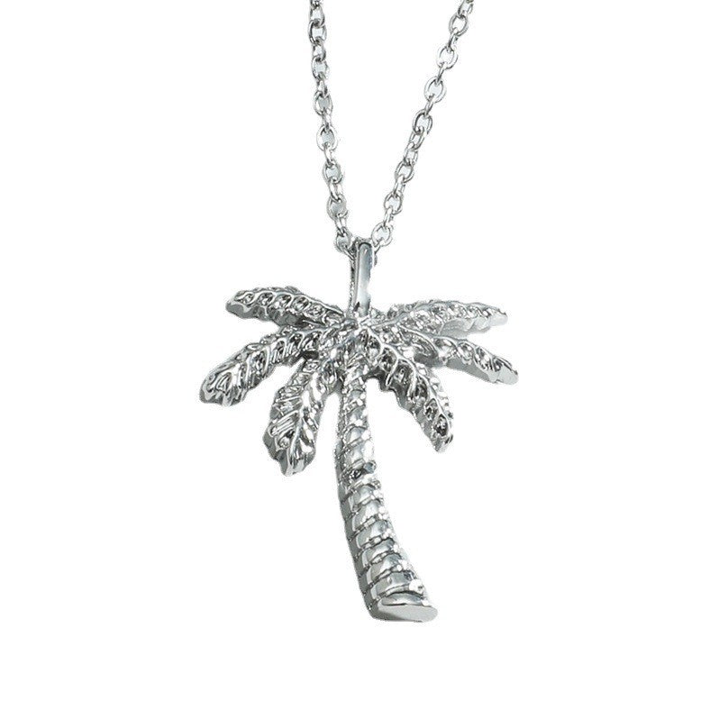 Coconut Tree Pendant Necklace - Tropical Island Inspired Jewelry