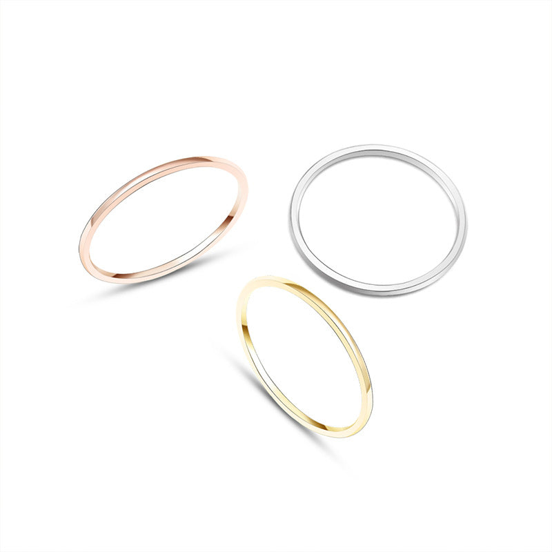 18k Gold Plated Titanium Steel Minimalist Band Ring