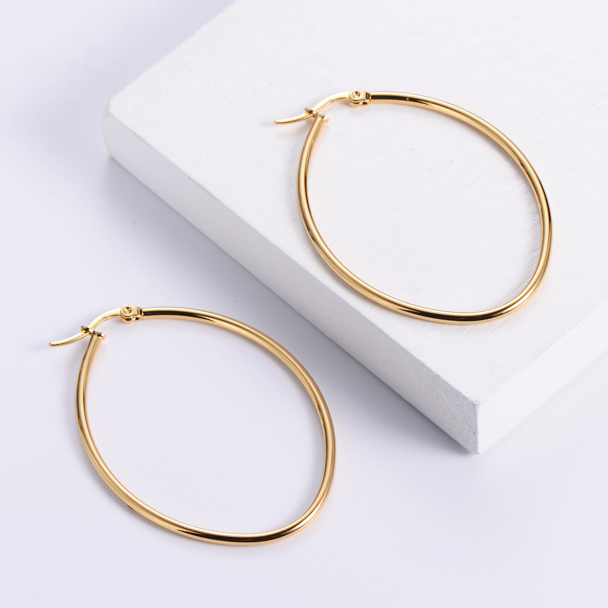 Polishing Round Line Titanium Steel Fashion Earrings - Minimalist Korean Style Women's Elegant Jewelry Gift