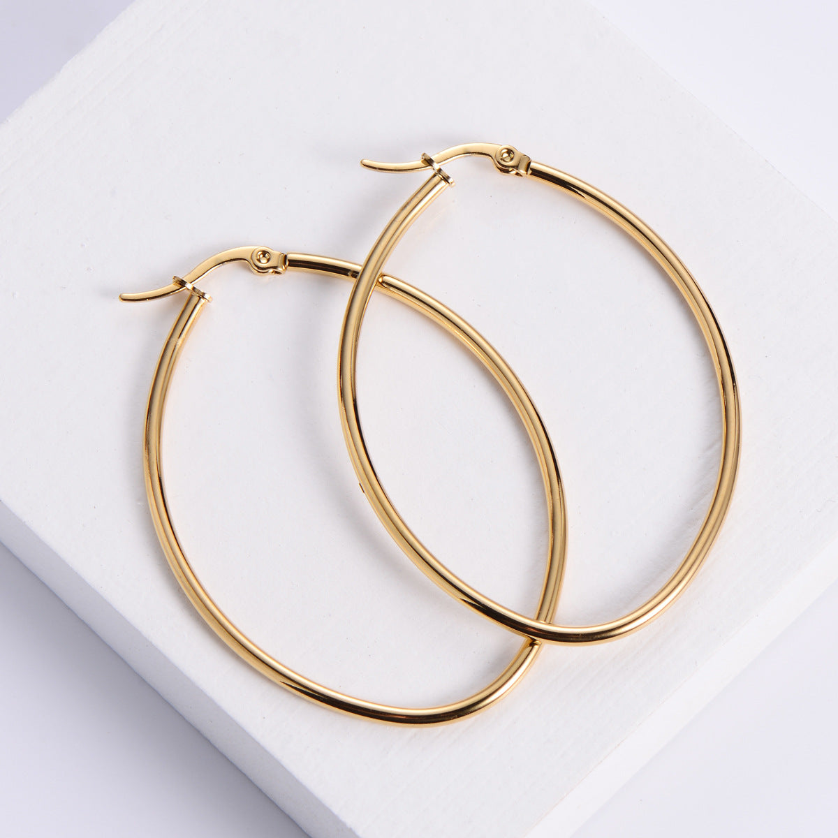 Polishing Round Line Titanium Steel Fashion Earrings - Minimalist Korean Style Women's Elegant Jewelry Gift