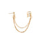 Punk Hip-hop Metal Heart and Pearl Tassel Non-Pierced Ear Cuff Set for Women