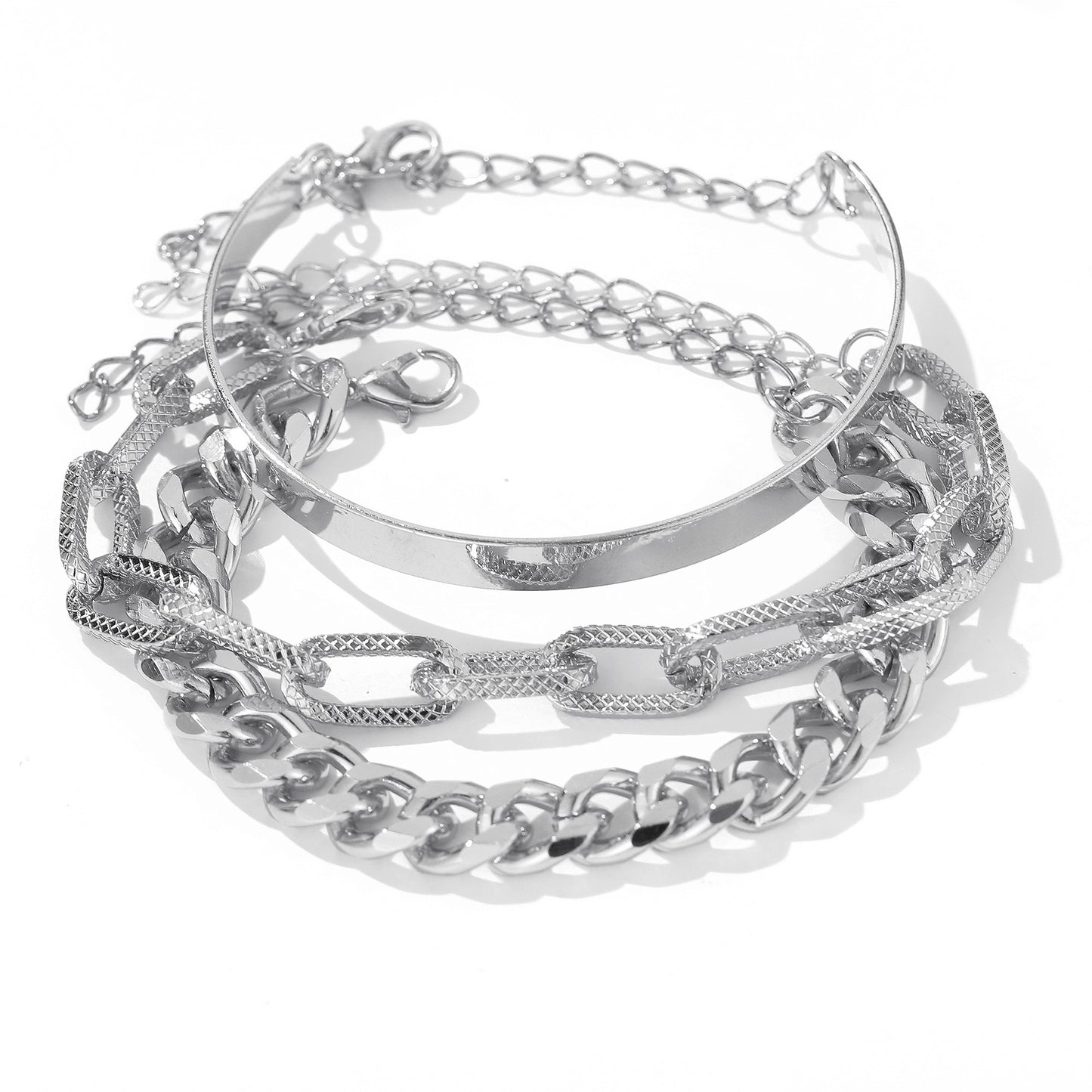 Punk Style Multi-layer Snake Bone Chain Bracelet Set