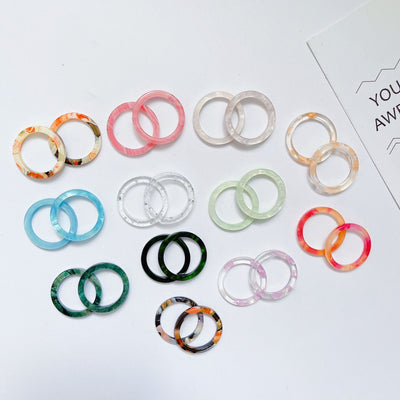 Retro Acrylic Acetate Colorful Open Adjustable Ring