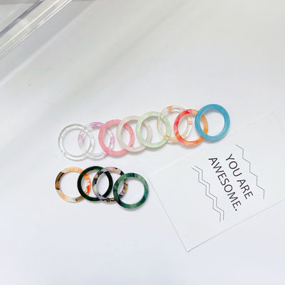 Retro Acrylic Acetate Colorful Open Adjustable Ring