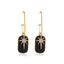 Retro Acrylic Black Heart Butterfly Earrings