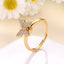 Retro Minimalist Butterfly Zircon Gold Plated Ring