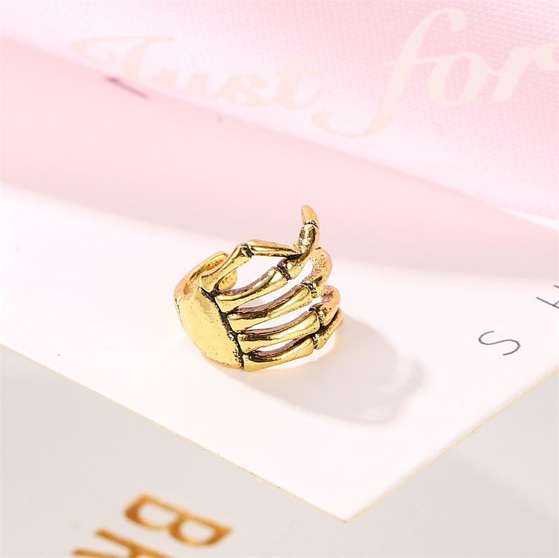 Retro Skull Hand Spine Ear Cuff Clip Earrings for Women