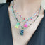 Retro Gradient Gummy Bear Beaded Necklace