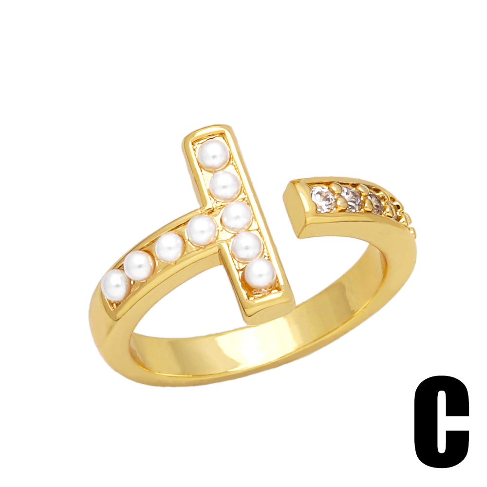 Retro Devil's Eye Butterfly 18K Gold Plated Open Ring with Artificial Pearls and Zircon