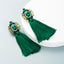Retro Diamond-studded Long Color Tassel Earrings
